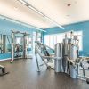 Fitness center with erg, strength training equipment