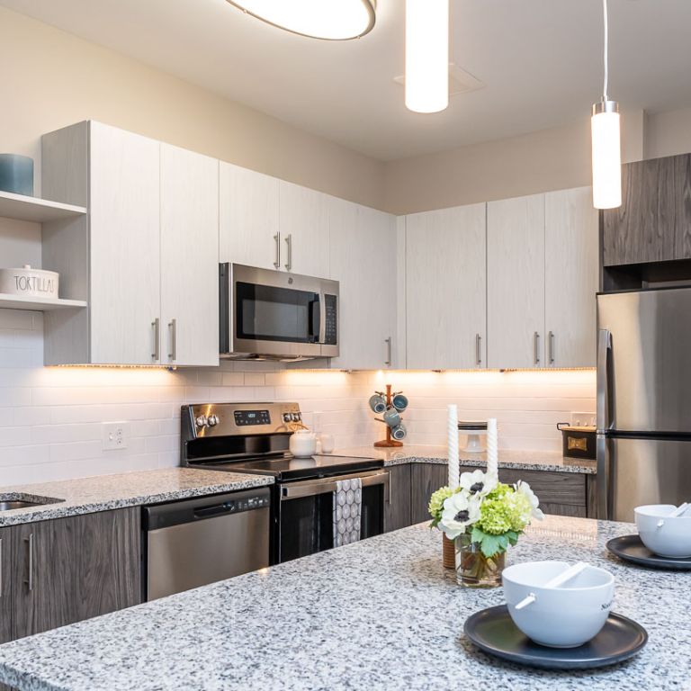 The Curtis Model Apartment Kitchen